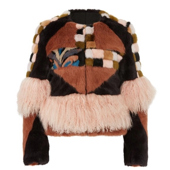 Alexis Jackets & Blazers - Multicolor Patchwork Fur Jacket